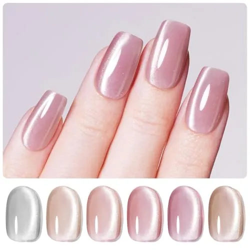 9 K-Pop-Inspired Summer Nail Trends for 2025 9 Cat Eye Gel Nail Polish Set
