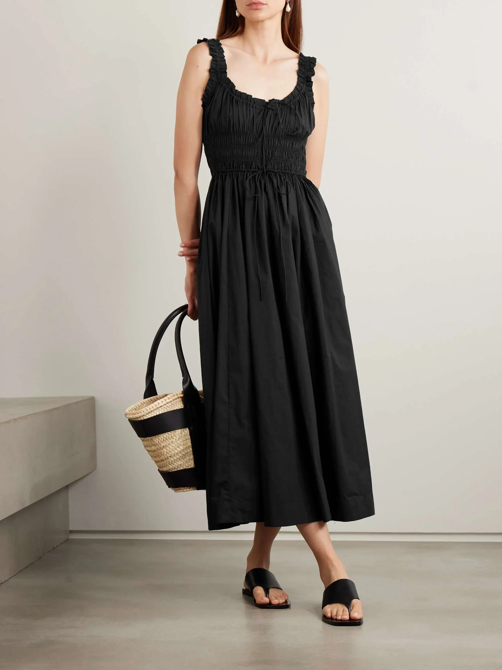 These 10 New Finds Are Absolutely Worth Your Money—Expert-Approved 6 Emmaretta Tie-Detailed Shirred Organic Cotton-Voile Midi Dress