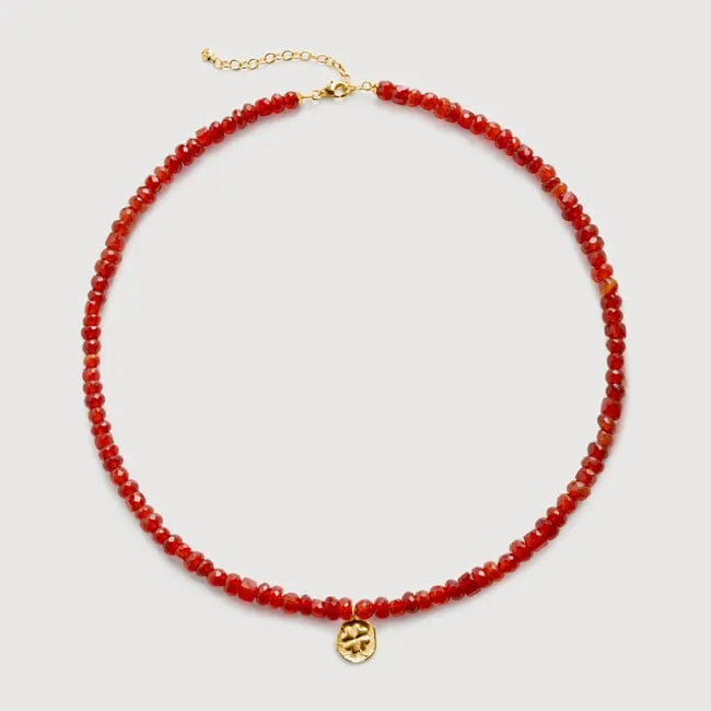 These 10 New Finds Are Absolutely Worth Your Money—Expert-Approved 9 Gold Vermeil Lucky Gemstone Beaded Necklace - Red Onyx