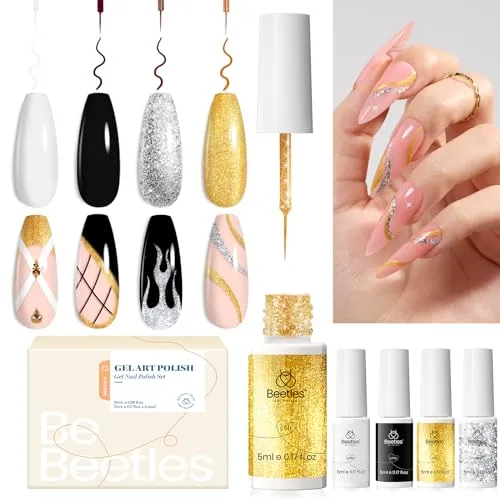9 K-Pop-Inspired Summer Nail Trends for 2025 6 Nail Art Liner Gel Polish Set