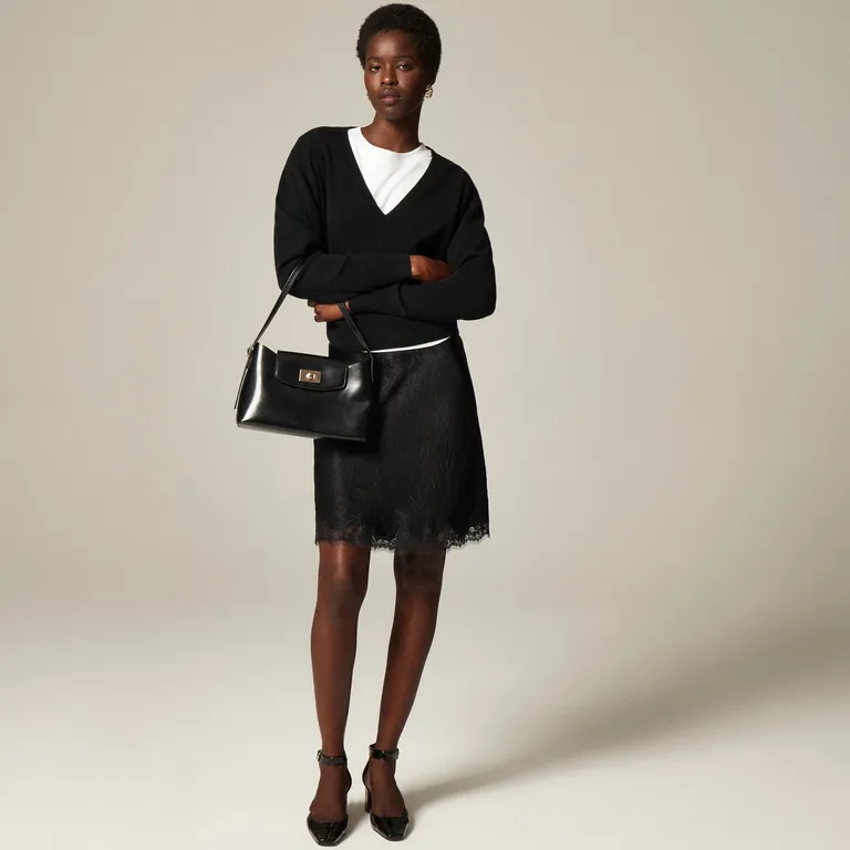 Romantic Fashion Is Reigning Supreme This Fall 9 Gwen Lace-Trim Slip Skirt in Textured Satin
