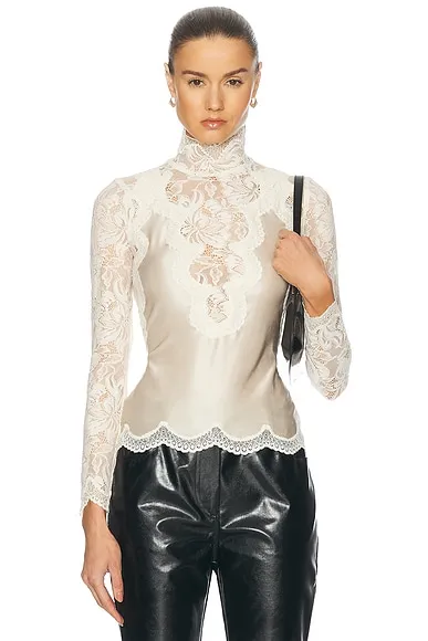 Romantic Fashion Is Reigning Supreme This Fall 19 Lace Turtleneck Top