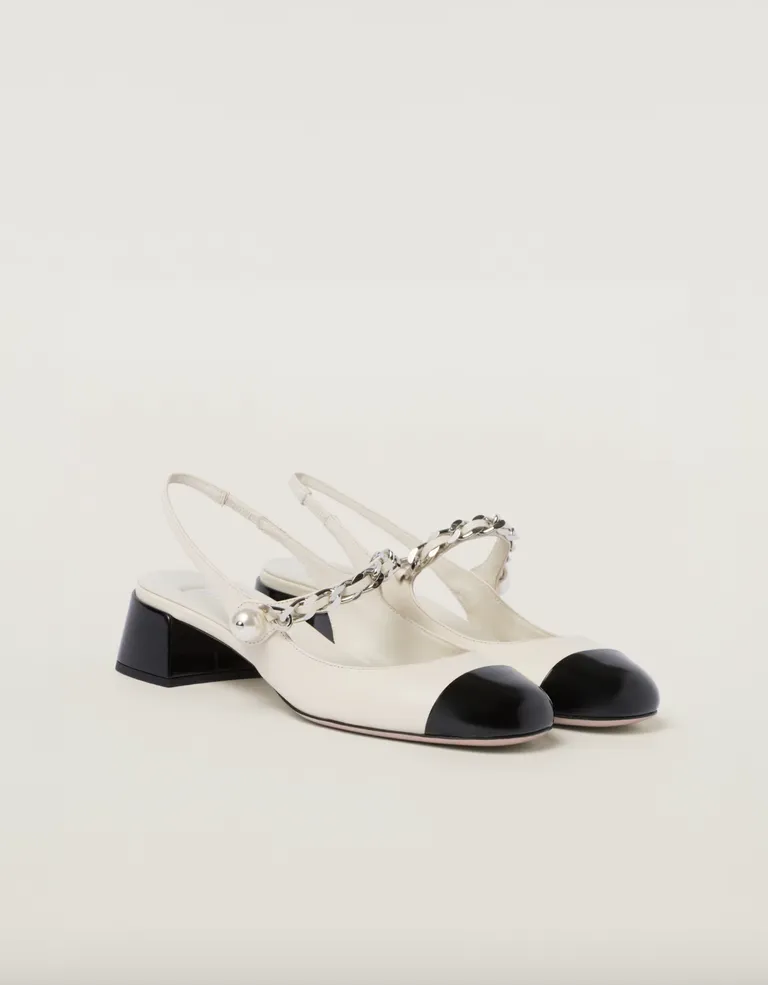 French Girl Shoe Trend: These Parisian Street Style Secrets Are Taking Over 2025 11 Leather and Patent Leather Slingback Pumps