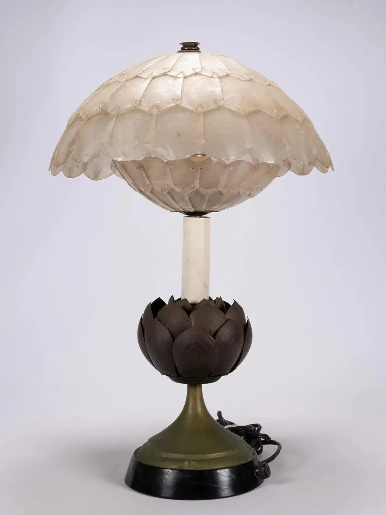 Elegant Style Secrets: Top Fashion & Home Decor Ideas to Elevate Your Look and Living Space 6 Metal Lotus Flower Table Lamp Base Capiz Shell Shade