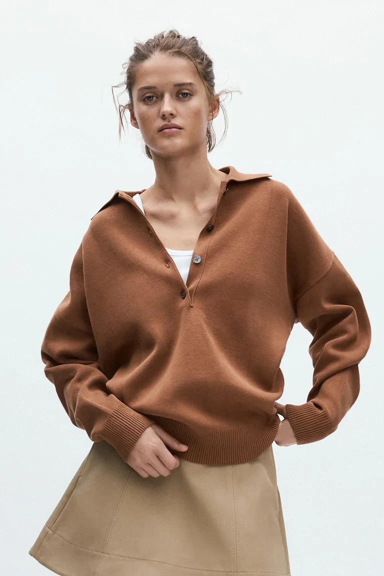 Zara's Hottest Items Right Now 5 Oversized Basic Knit Polo Sweater
