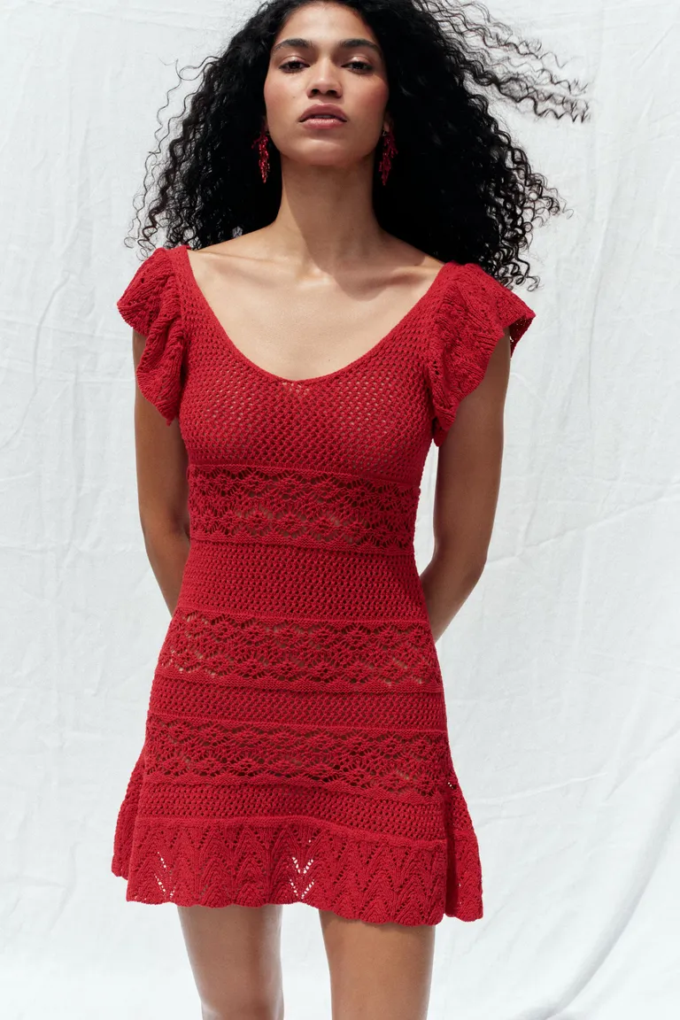 Summer Mini Dresses from Revolve, Zara & Nordstrom — Chic, Trendy & Ready for Sun Soaked Days 7 Ruffled Textured Knit Mini Dress