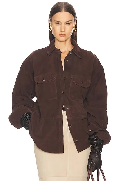 Upgrade Your 9-to-5 Style: 5 Fashion Icons Office Outfit Ideas That Work Every Time 6 Suede Overshirt
