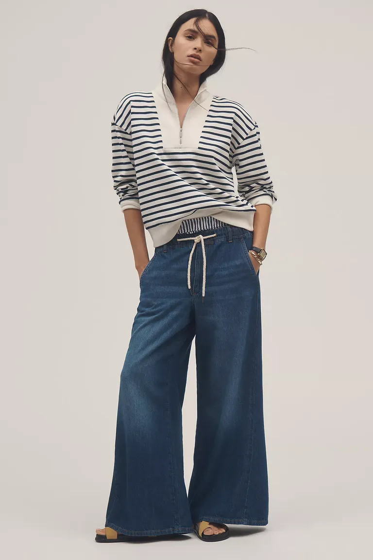 The Best Plus-Size Jeans for Every Body Type—10 Stylish Picks You'll Lov 7 The Adi Mid-Rise Frayed Relaxed Flare Jeans by Pilcro Pull-On Edition