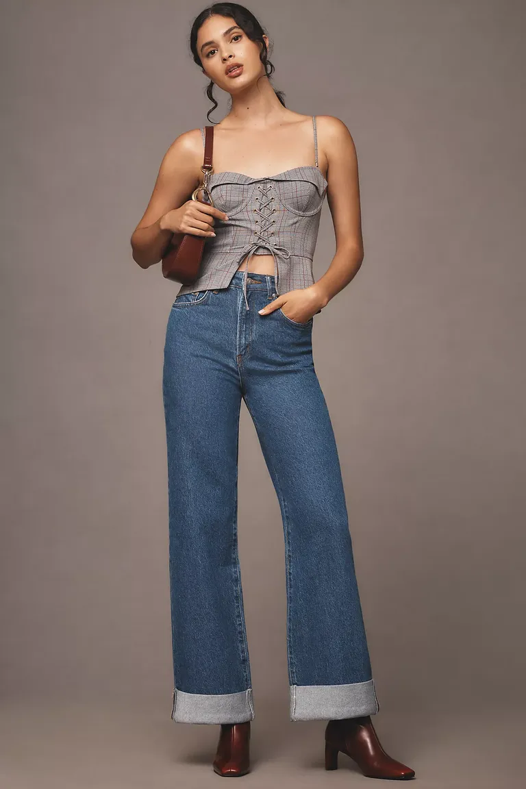 The Best Plus-Size Jeans for Every Body Type—10 Stylish Picks You'll Lov 8 The Austyn High-Rise Cuffed Wide-Leg Jeans by Pilcro