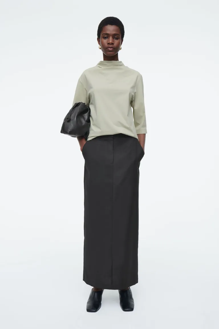 Upgrade Your 9-to-5 Style: 5 Fashion Icons Office Outfit Ideas That Work Every Time 7 Wool Column Maxi Skirt